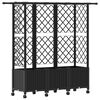 vidaXL Hochbeet mit Rankgitter und Dach Schwarz 163,5 x 40 x 142 cm PP