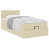 vidaXL Ottoman-Bett mit Matratze Creme 100x200 cm Stoff
