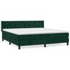 vidaXL Boxspringbett mit Matratze Dunkelgr&uuml;n 160x200 cm Samt