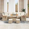 vidaXL Gartensofa-set mit Kissen 10 pcs Beige und Creme