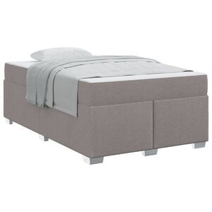 vidaXL Bettrahmen mit Matratze Taupe 120 x 190 cm Stoff