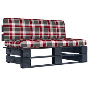 vidaXL Garten-Mittelsofa aus Paletten Schwarz Kiefernholz Impr&auml;gniert