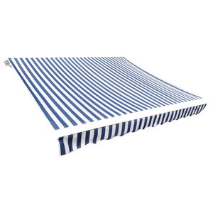 vidaXL Ersatzstoff f&uuml;r Markise Blau und Wei&szlig; 400x300 cm Polyester