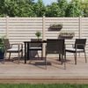 vidaXL 5-tlg. Garten-Essgruppe mit Kissen Poly Rattan und Stahl