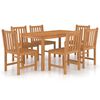 vidaXL 7-teiliges Garten-Ess-Set 140 x 80 cm Massivholz Teak