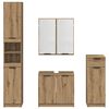 vidaXL Badezimmerm&ouml;bel-Set mit Regal 4 pcs Artisan-Eiche Holzwerkstoff
