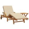 vidaXL Sonnenliege 2 pcs Beige Massivholz Akazie