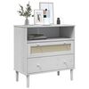 vidaXL Sideboard SENJA Rattan-Optik Weiß 80x40x80 cm Kiefernholz