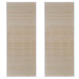 vidaXL Bambusteppiche 2 Stk. Rechteckig Natur 120x180 cm