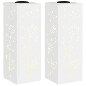 vidaXL Solar LED Weg Licht 2 stk. Warmes Wei&szlig; 18 x 18 x 50 cm