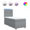 vidaXL Boxspringbett mit Matratze Hellgrau 90x200 cm Stoff