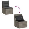 vidaXL Garten-Sofa-Set mit Kissen mit Speicher 6 pcs Grau Poly-Rattan