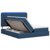 vidaXL LED-Speicherbett mit Matratze Blau 180 x 200 cm Stoff