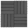vidaXL Terrassenfliese 3D-Design 11 pcs Schwarz 30 x 30 cm WPC