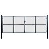 vidaXL Maschen-Gartentor verzinkter Stahl 400 x 150 cm Grau