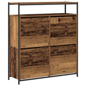 vidaXL Schuhschrank 100 x 34 x 112 cm Holzwerkstoff Altholz