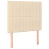 vidaXL Boxspringbett mit Matratze & LED Creme 120x190 cm Stoff
