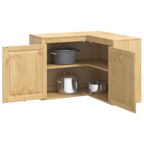 vidaXL Schrank SKI Honigbraun 80 x 80 x 60 cm Massives Kiefernholz