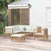 vidaXL 8-tlg. Garten-Lounge-Set mit Cremeweißen Kissen Bambus
