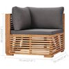vidaXL 12-tlg. Garten-Lounge-Set mit Kissen Dunkelgrau Massivholz Teak