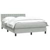vidaXL Boxspringbett mit Matratze Hellgrau 160x210 cm Samt