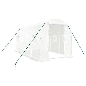 vidaXL Gew&auml;chshaus mit Stahlrahmen Wei&szlig; 8 m&sup2; 4x2x2 m