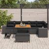 vidaXL Gartensofa-set mit Kissen 9 pcs Schwarz Poly-Rattan