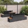 vidaXL Garten Essgruppe mit Kissen mit Kissen 7 pcs Schwarz und Braun