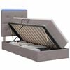 vidaXL LED-Speicherbett mit Matratze Taupe 90 x 200 cm Stoff