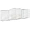 vidaXL Gabione mit Hochbogen 400x50x120/140 cm Verzinktes Eisen