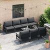 vidaXL Gartensofa-set mit Kissen 8 pcs Schwarz Stahl