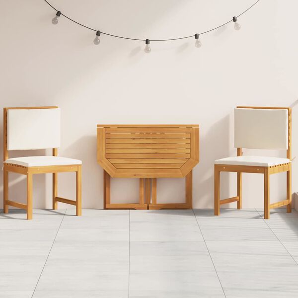vidaXL Garten Bistro Set 3 pcs Braun Akazie Massivholz