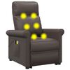 vidaXL Massagesessel mit Aufstehhilfe Braun Kunstleder