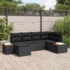 vidaXL Gartensofa-set mit Kissen 6 pcs Schwarz Poly-Rattan