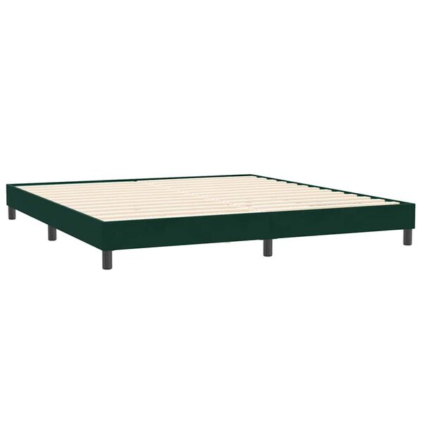 vidaXL Boxspringbett ohne Matratze Dunkelgr&uuml;n 200x210 cm Samt