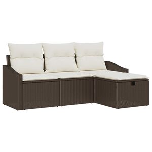 vidaXL Sofa Set mit Kissen 4 pcs Poly-Rattan