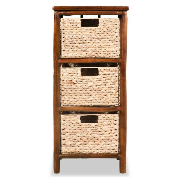 vidaXL Schubladenschrank Bambus und Wasserhyazinthe 36 x 33 x 80 cm
