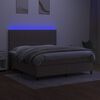 vidaXL Boxspringbett mit Matratze & LED Taupe 180x200 cm Stoff