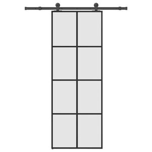 vidaXL Schiebet&uuml;r mit Beschlag 76x205 cm ESG-Glas & Aluminium