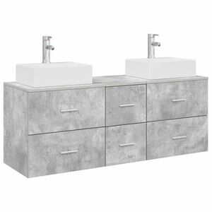 vidaXL Badezimmerschrank-Set 3 stk. Betongrau 49,5 x 41 x 62,5 cm