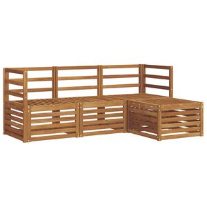 vidaXL Outdoor-Sofagarnitur 4 pcs Natur
