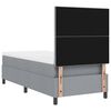 vidaXL Boxspringbett mit Matratze Hellgrau 90 x 200 cm Stoff