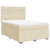 vidaXL Boxspringbett mit Matratze Creme 140x190 cm Stoff