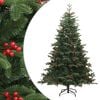vidaXL K&uuml;nstlicher Weihnachtsbaum Klappbar mit Zapfen & Beeren 180 cm