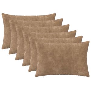 vidaXL Kissenbezug 6 pcs HEERLEN Taupe 30 x 50 cm Mikrofaser Fleece