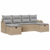vidaXL Gartensofa-set mit Kissen mit Speicher 6 pcs Beige Poly-Rattan