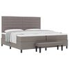 vidaXL Boxspringbett mit Kopfteil Taupe 200 x 200 cm Stoff