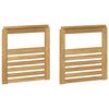 vidaXL Armlehnen Modul 2 pcs Wei&szlig; 59 x 6 x 61 cm Massivholz Akazie