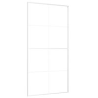 vidaXL Schiebetür ESG Glas und Aluminium mattiert 102,5x205 cm Weiß