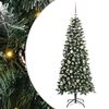 vidaXL K&uuml;nstlicher Weihnachtsbaum Gr&uuml;n 150 cm PVC, Plastik und Stahl